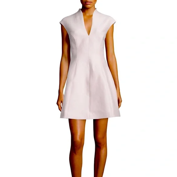 Halston Heritage Structured Cap-Sleeve Dress, Pink, Women's, 0